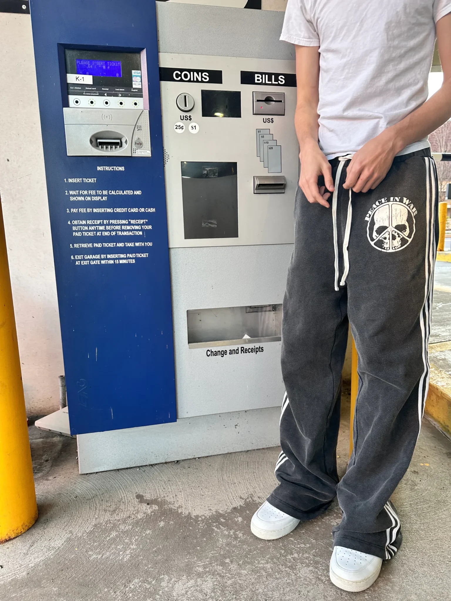 Peace in War “Skull” Sweats “Letter Logo Printed Straight-Leg Pants”
