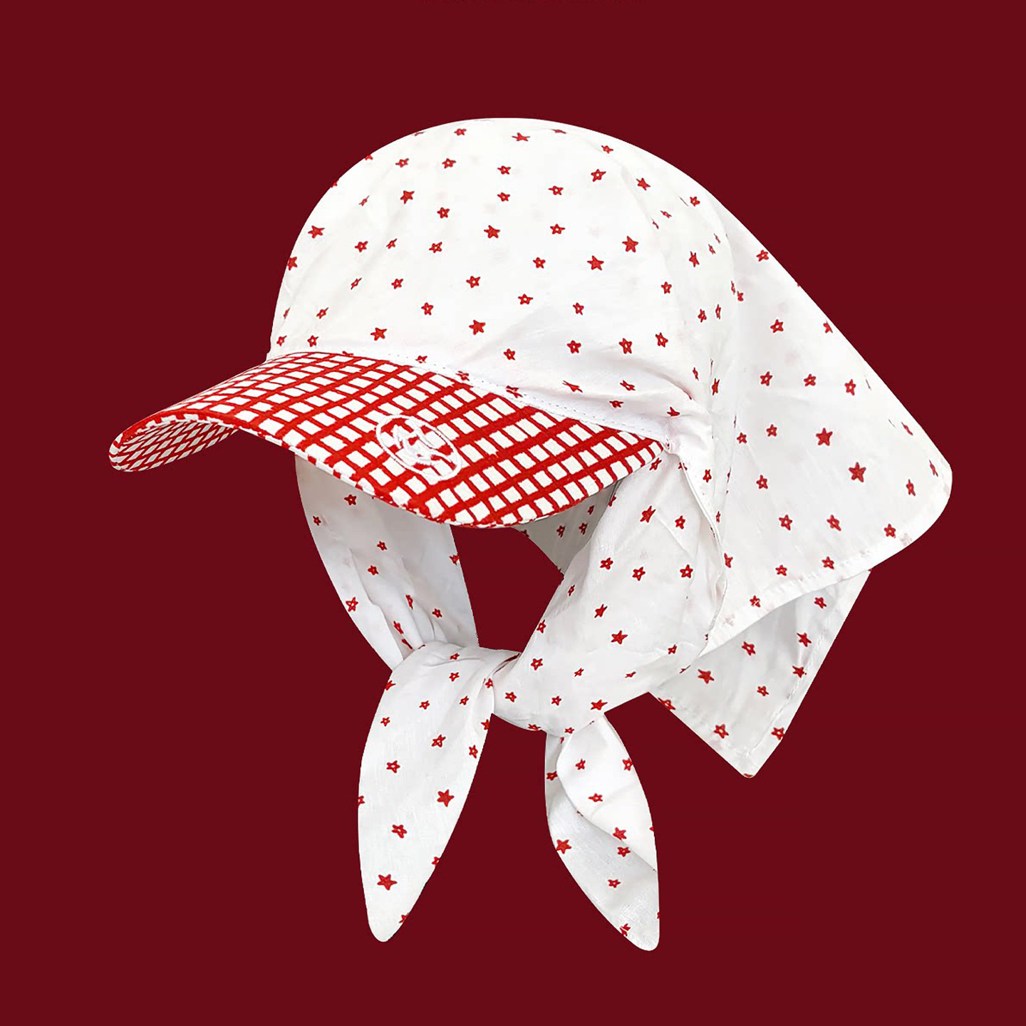 Korean-Style Sweet and Cool Spicy Girl Style Patterned Star Headscarf Baseball Cap for Women, Summer Sun Protection Headwrap Trendy Hat
