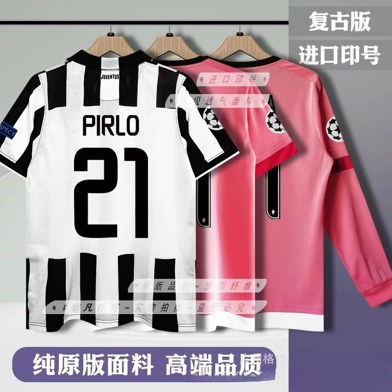 9597989900141516 Juventus Jersey C. Ronaldo Di Bala Pirlo Pogba Long-Sleeved Retro Football Uniform