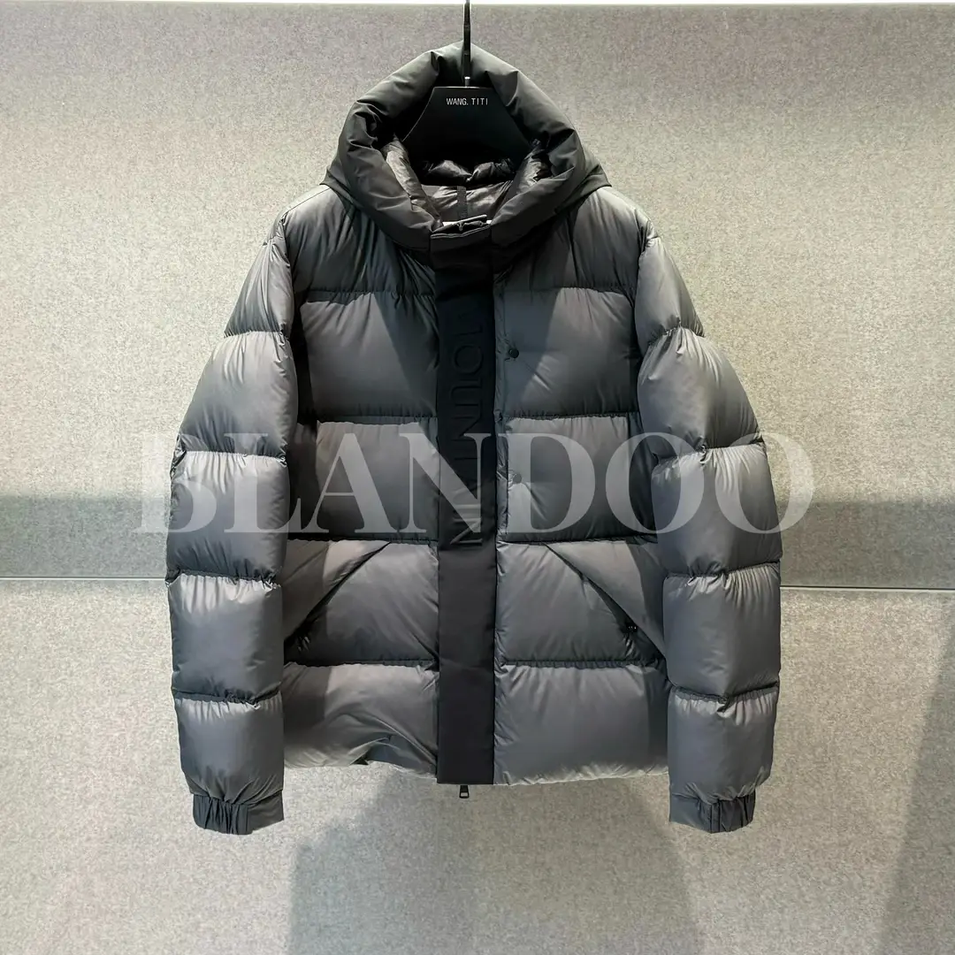 2025 Winter High Quality Black Warrior Stitching Hooded Down jacket Men's and Women's Loose Light Luxury White Duck down Outwear Thick