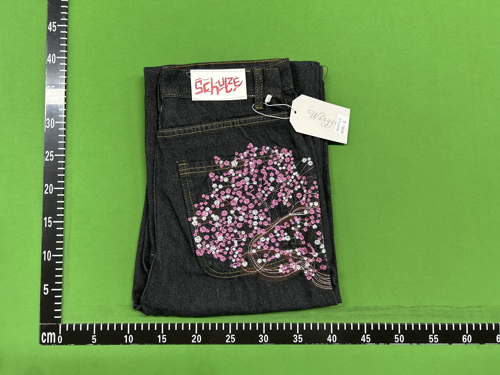 Cross-border Foreign Trade American Style Retro Embroidery Distinctive Street Fashion Wide Leg Casual All-match Jeans Hip-hop Trousers