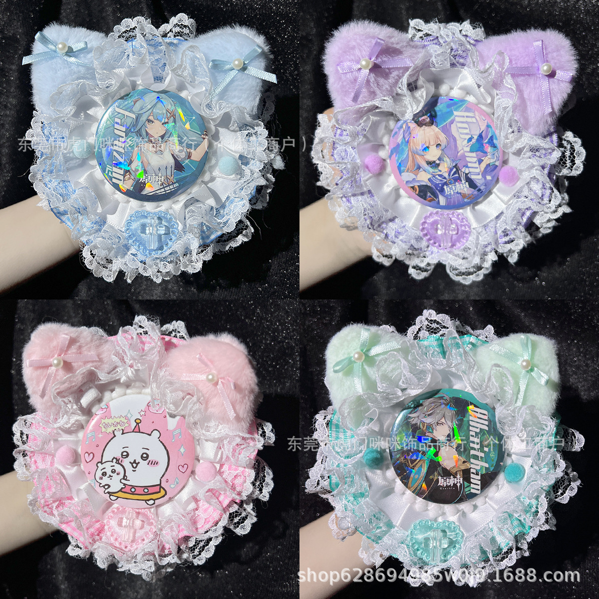 New Christmas cute cat ear lace yum holder handmade two-dimensional peripheral valley beauty pain bag filler badge holder