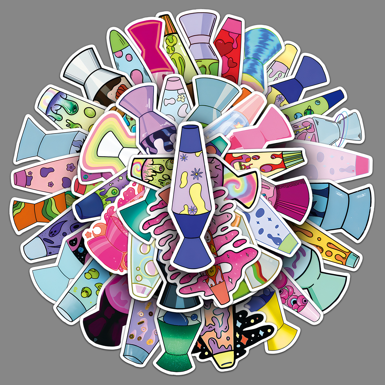 50 pieces of lava lamp graffiti stickers personalized cross-border hot selling trend cool play decorative mobile phone case water cup skateboard stickers
