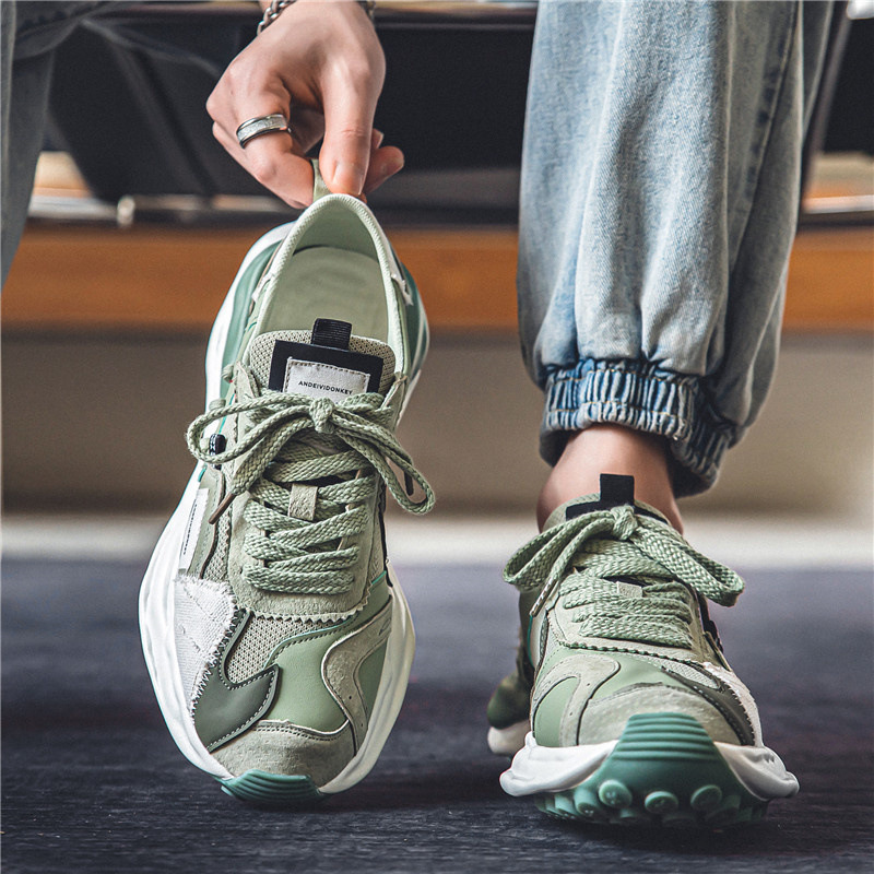 Beijiang Wolf Autumn New Breathable Mesh Men's Shoes Thick Sole Running Casual sneaker Increased Torre Trendy Shoes