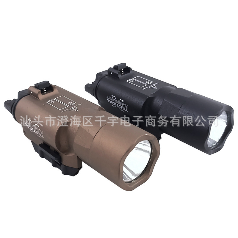 Alloy X300U Tactical Under-Mount Flashlight, Strobe Flashlight, 500 Lumens, Metal Strong Light Flashlight, Glock Lighting