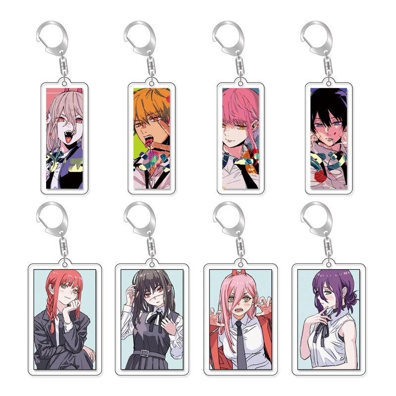 Cartoon Animation Chainsaw People Surrounding Acrylic Keychain Cute Pochita Bag Decorative Key Ring Pendant