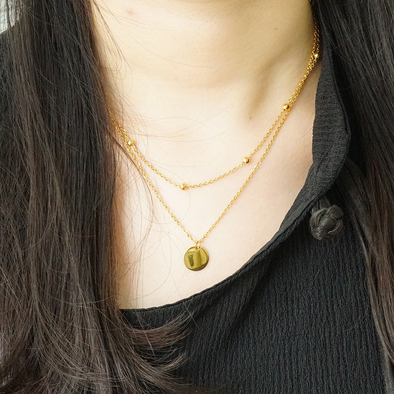 Cross-Border Stainless Steel Necklace Jewelry European and American Fashion New Titanium Steel Clavicle Chain Plated 18K Non-Fading Necklace Female Ins