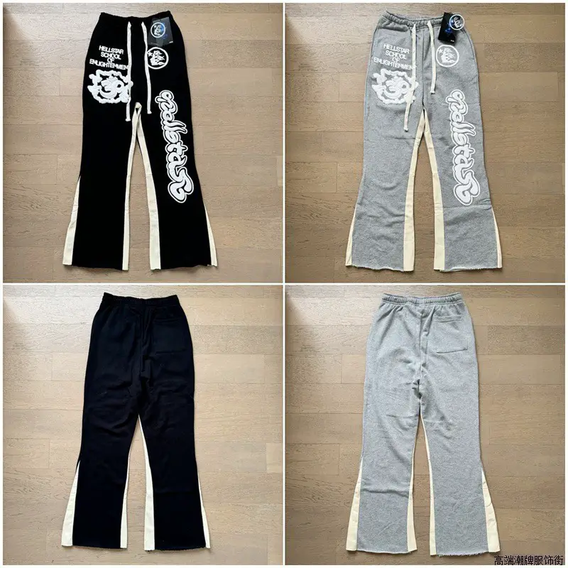 Trendy Ins-Style Hell Star Patchwork Foam Print High Street Unisex Casual Loose Sweatpants Long Pants