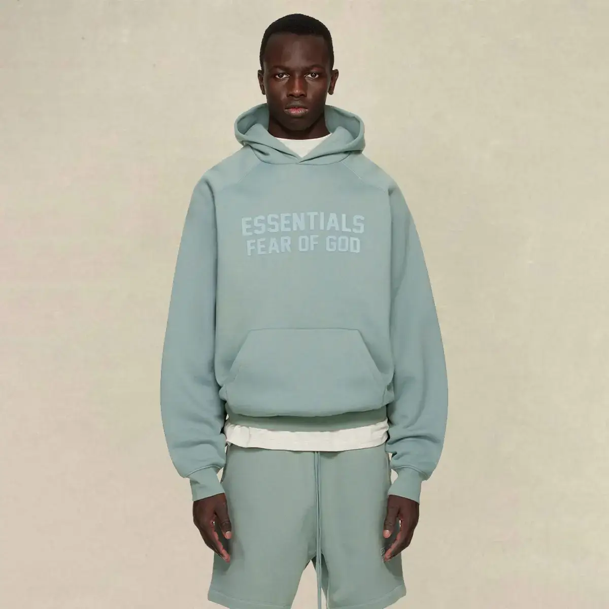 Fog Stack Essentials American Fashion Brand Loose Couple Casual Velvet Hooded Sweatshirt Men's Autumn and Winter