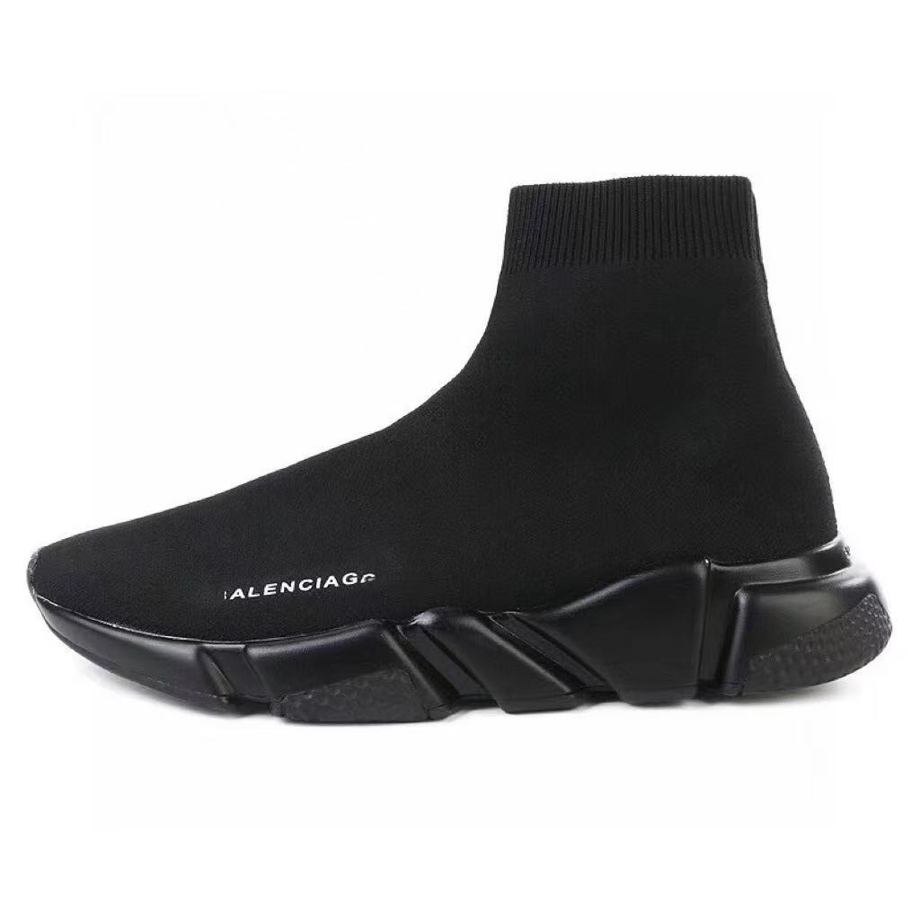 Guangzhou High-End Paris Black Casual Comfortable Sock Shoes, Unisex Sports Shoes, Thick-Soled Couple Shoes, Trendy Foto QC de 1688 na Qualit.ly