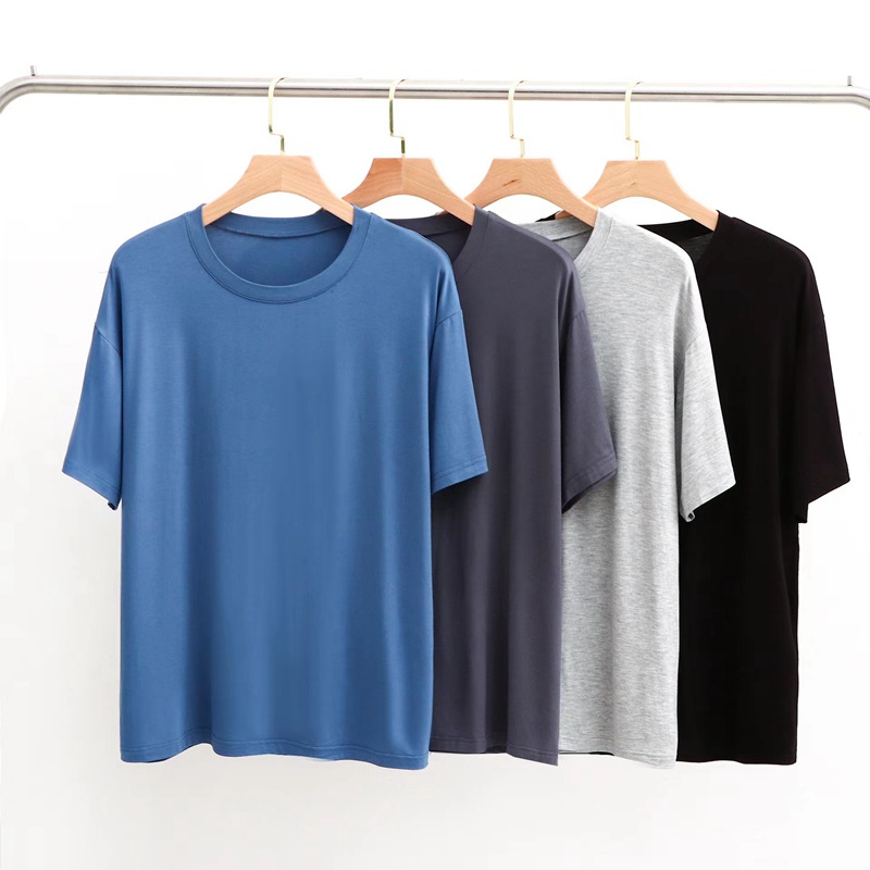 Men's T-shirt Thin Modal Half Sleeve Top Sweatshirt Plus Large Size Loose Sports Casual Home Clothes Base Shirt
