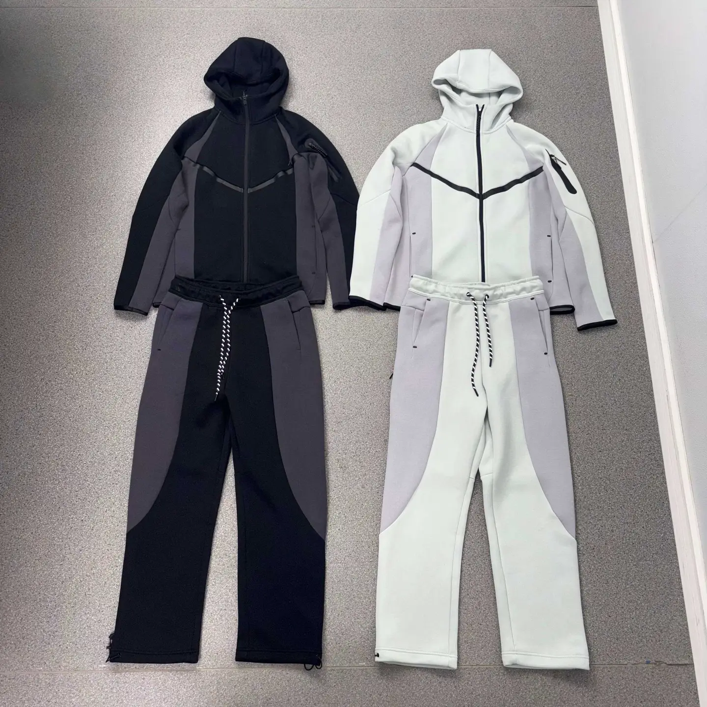 26Ss Spring and Autumn New Men's Suit Air Layer Cotton Knitted Hooded Zipper Jacket Sports Casual Top and Pants
