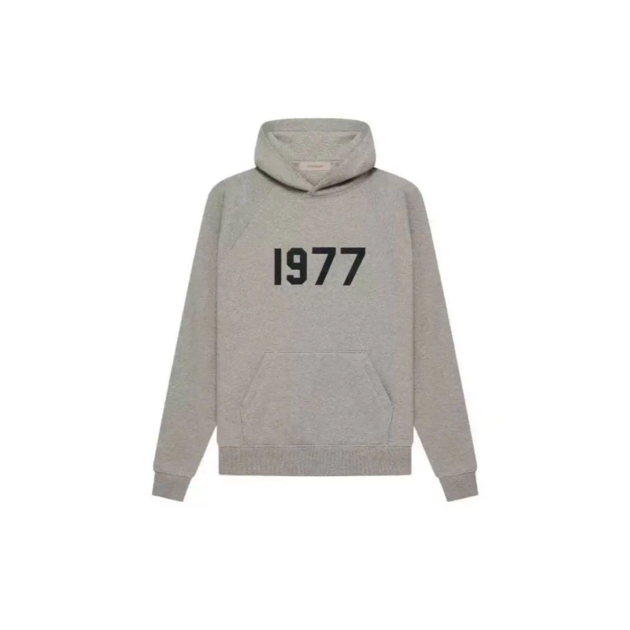 Essentials 1977 Collection SS22 Hoodie with Ironed Digital Flocked Logo, Pullover Style