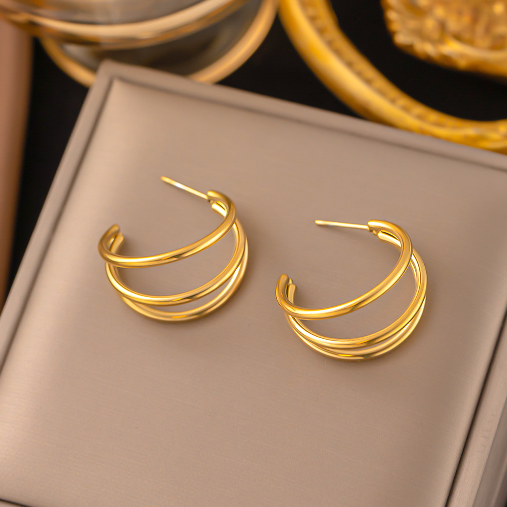 European and American Cross-Border Wholesale 2023 New Hoop Earrings, Feminine, Simple and Creative Earrings, Versatile Korean Earrings