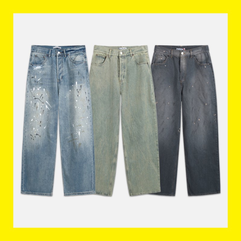 Acne Studios Men's and Women's Loose Wide-leg Jeans