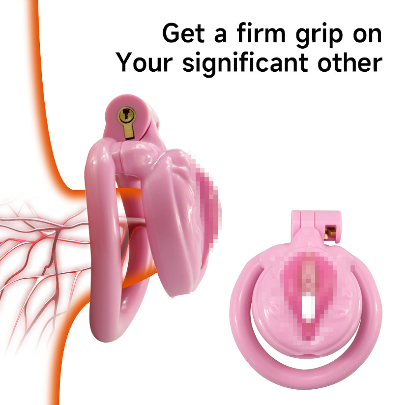Cross-Border Transvestite Clitoral Chastity Lock, One-Piece Abs Resin Fake Vagina Lock, Birdcage-Style Adult Sex Toy