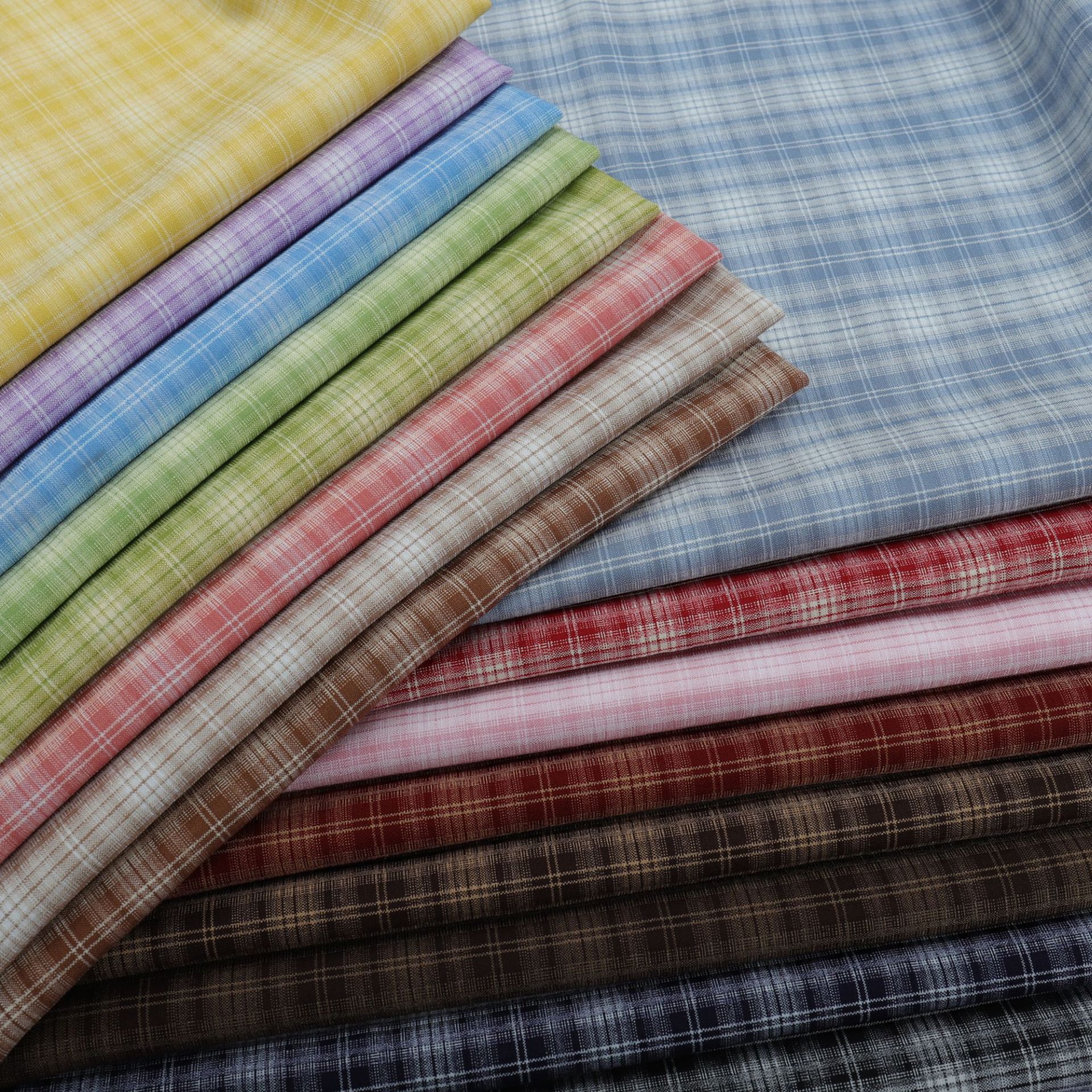 Spring and Summer Skin-friendly Comfortable Soft Plaid Fabric Sling dress Casual Shirt Dopping Wide-leg Pants Fabric