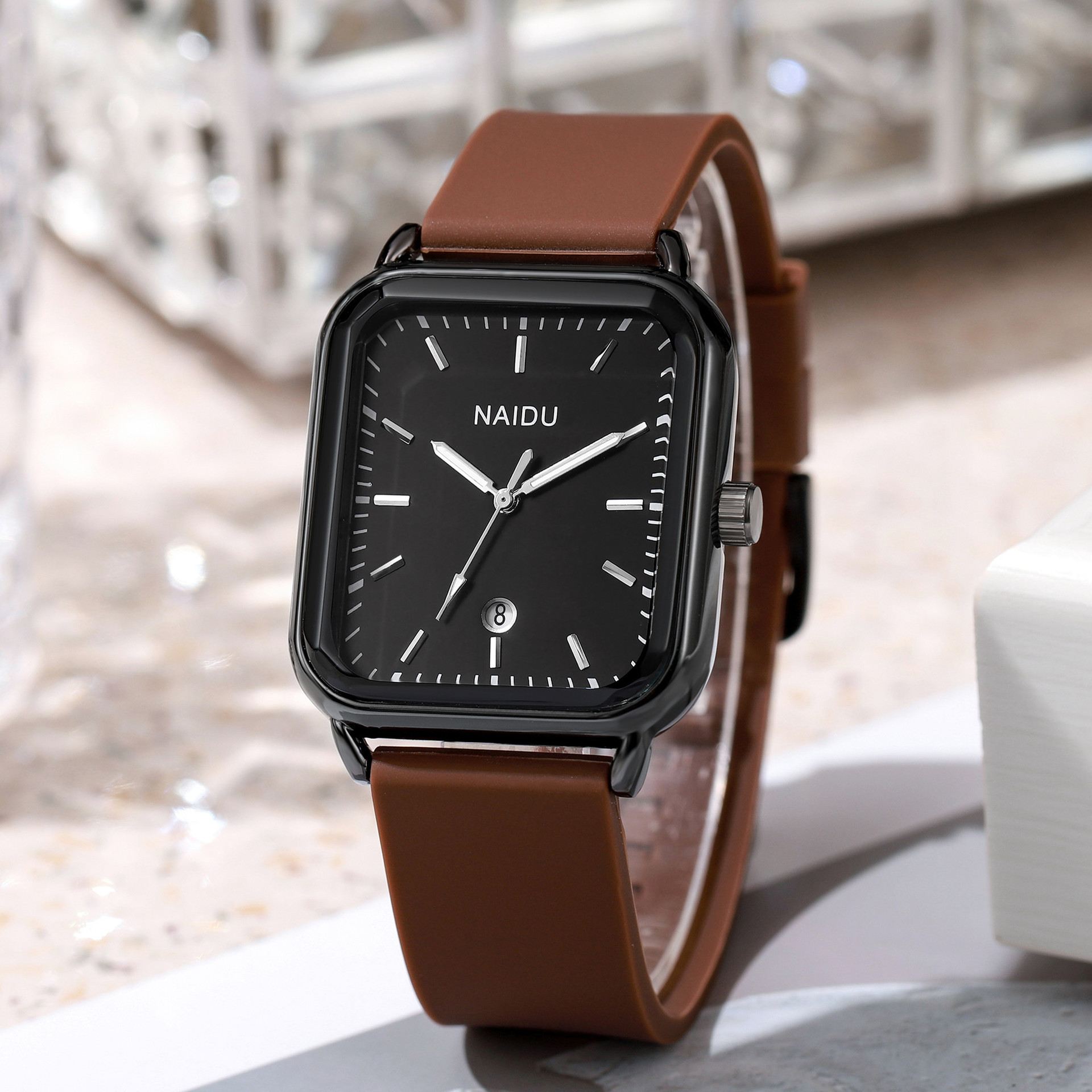 New Arrival All-match Fashionable Square Unisex Korean Style Men's and Women's Watch Women's Niche Life Waterproof Quartz Watch