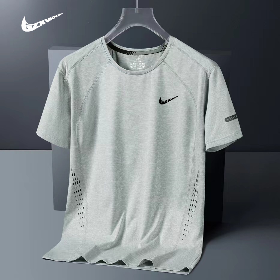 Men's Heavy Ice Silk Short-sleeved T-shirt Men's Summer New Half-sleeved T-shirt High-end Casual Sports Quick-drying T-shirt