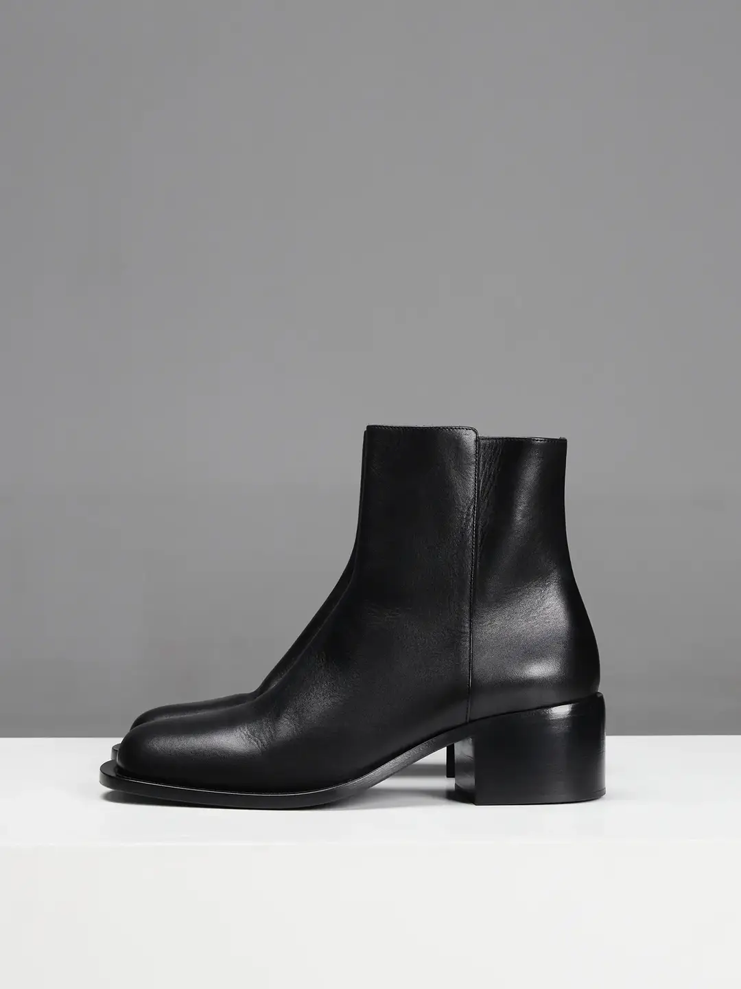 -Ttulf-Classic Side Zipper Imported Calfskin Chelsea Boots Elegant Thick Sole Thick Heel Increased Height