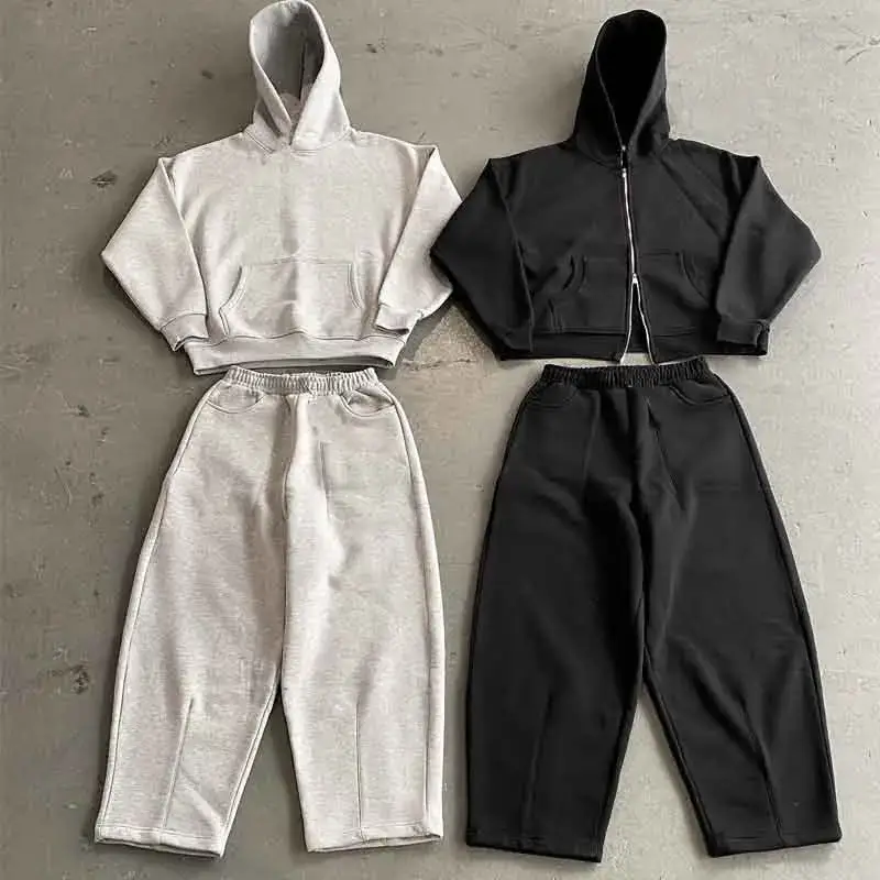 2025 European and American Cross-Border Street Casual Simple Fashion Solid Color Loose Sports Sweatpants Men's Trousers