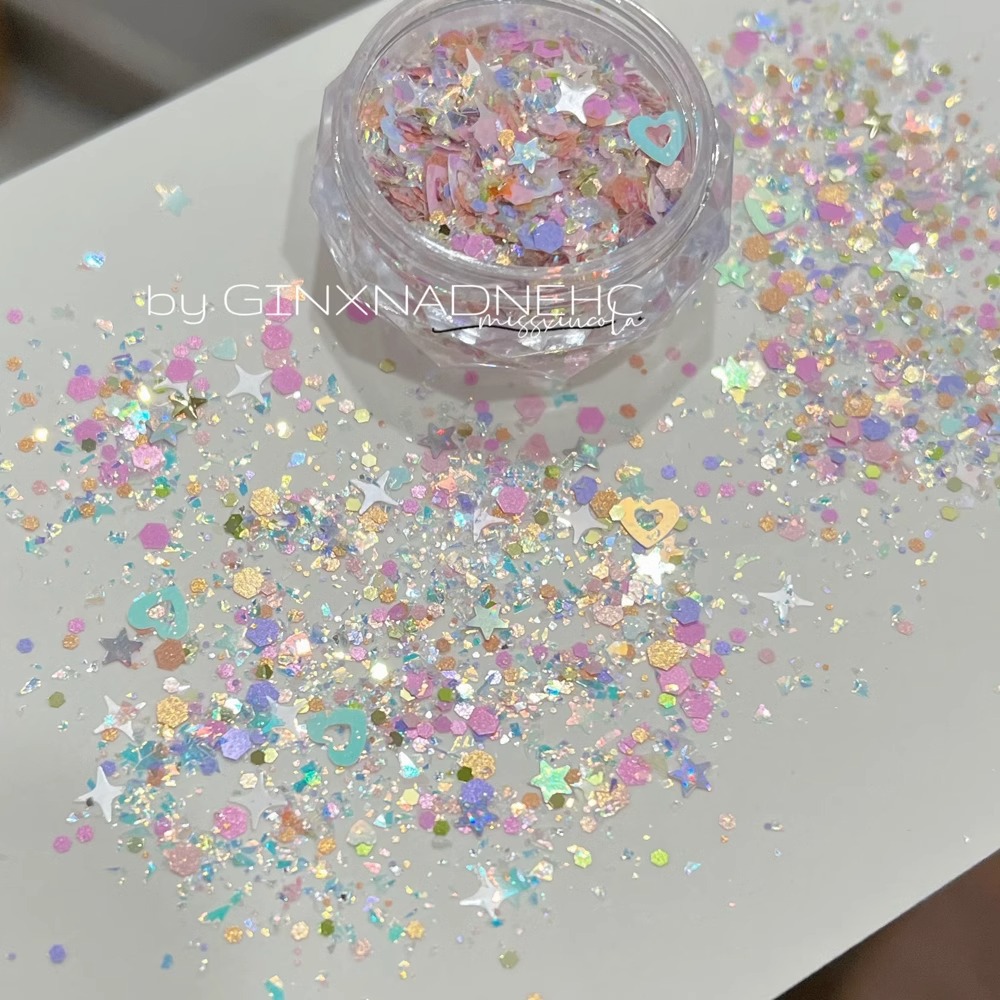 Sequin Nail Art Accessories Trendy Sparkling Star Heart Starburst Glitter Korean Ins Style Nail Decorations