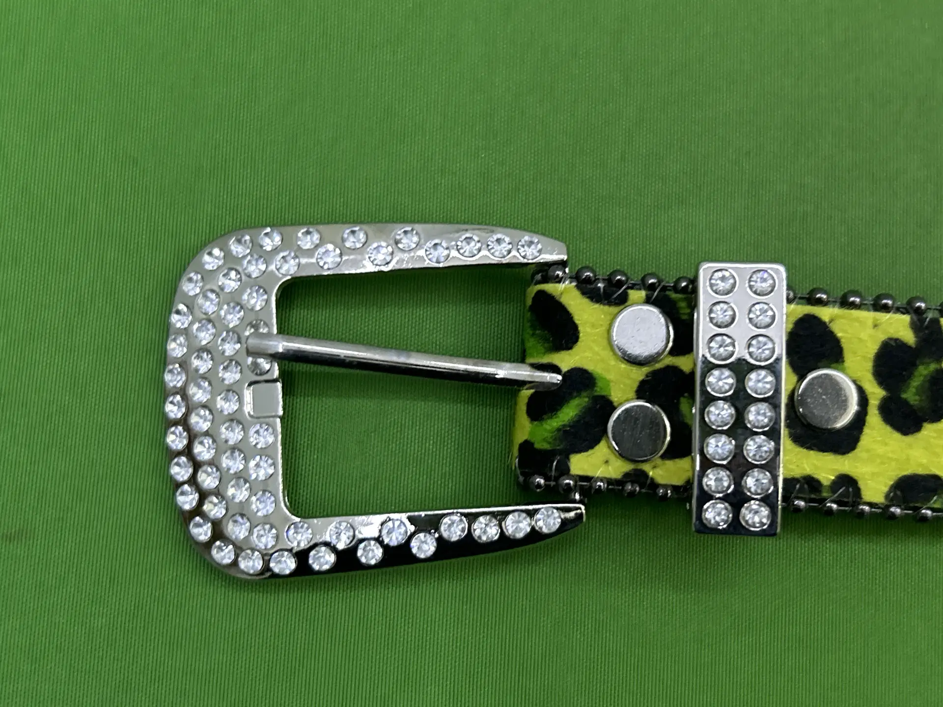 Rhinestone Leopard Print Belt