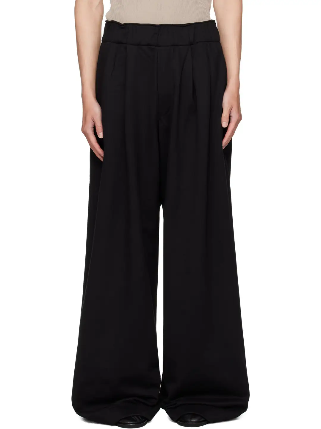 ro style New arrival super fat wide leg Straight-leg pants Slim Looking fat version Long sweatpants Easiest for match sweatpants