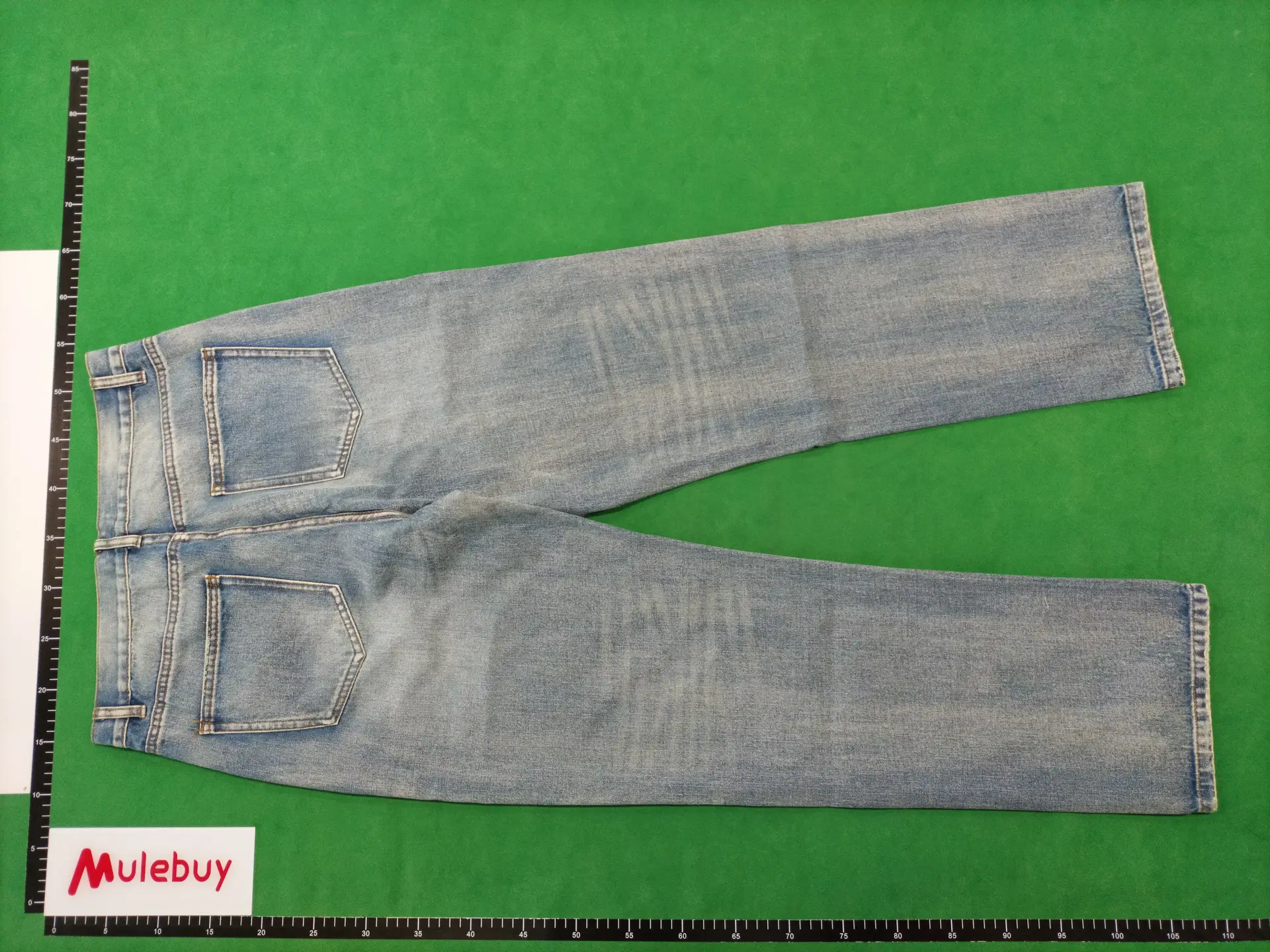 JTFS American style 15 high oz blue washed vintage distressed texture straight jeans casual vintage trousers