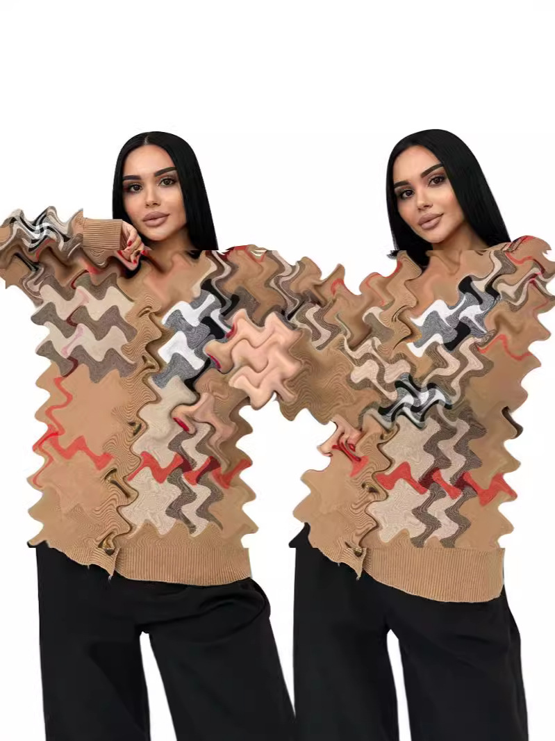 Y71556 European and American women's cross-border autumn and winter new sweater casual temperament knitted cardigan sweater in stock