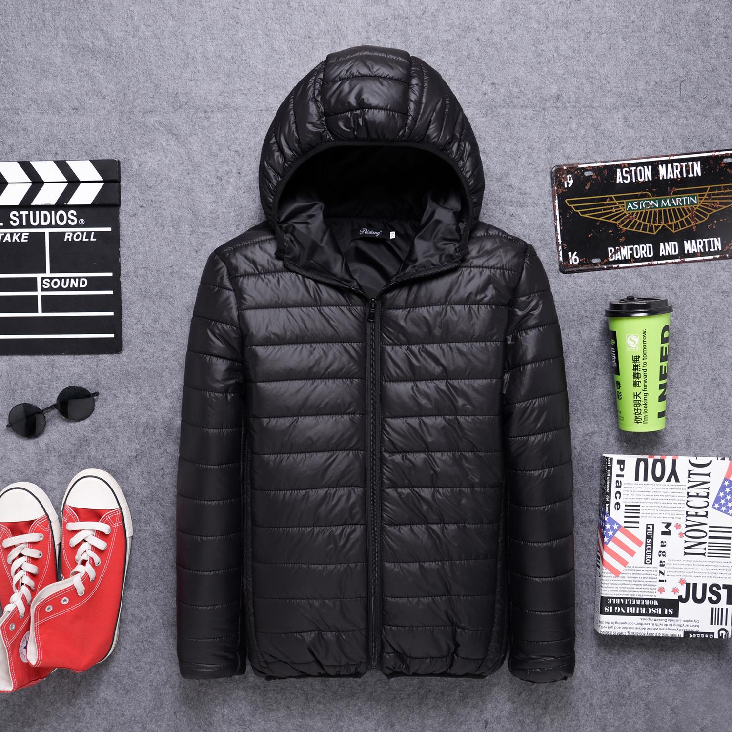Autumn and winter men's cotton-padded jacket plus size short lightweight cotton-padded jacket work clothes plus size thickened young and middle-aged cotton-padded jacket winter coat