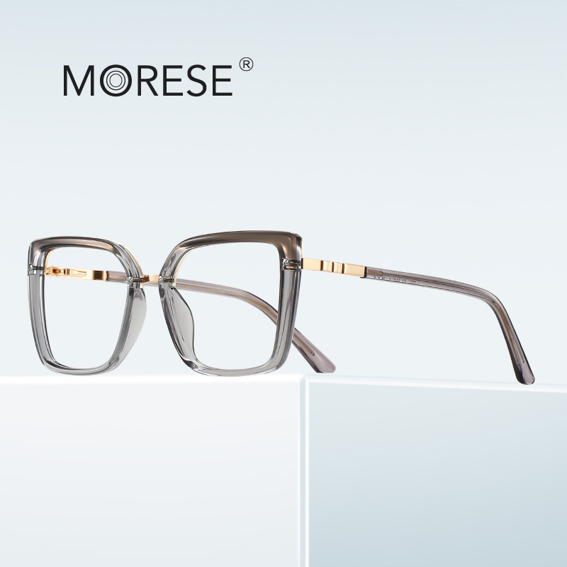 Cross-border New Fashion Anti-blue Glasses 2224 Minimal Asian-Korean Style Flat Mirror in stock Large Frame Computer Mirror for Women