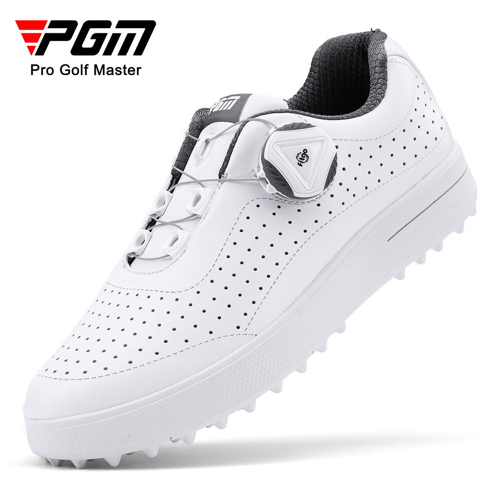 Pgm Kidsren's Golf Shoes, Youth Boys and Girls Shoes, Breathable Hole Design, White Shoes, Sports Shoes
