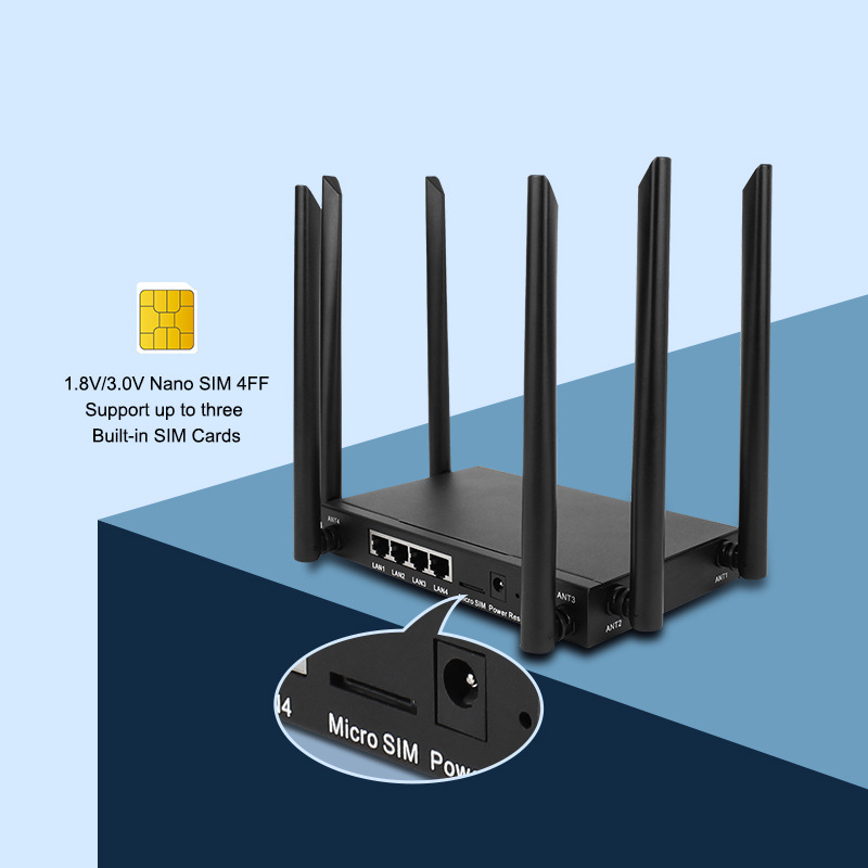 4g Router with Card Slot for Internet Access, 100Mbps Network Port, External Antenna, Wifi6, Suitable for Home, Office, Dormitory, Rental, Mobile Cpe