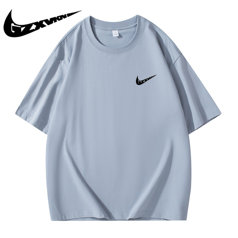 High Quality T-Shirt Men's 2025 Summer New Couple Style Pure Cotton 260g Dropped Shoulder Sleeve T-Shirt Sports Men's Bottoming Shirt