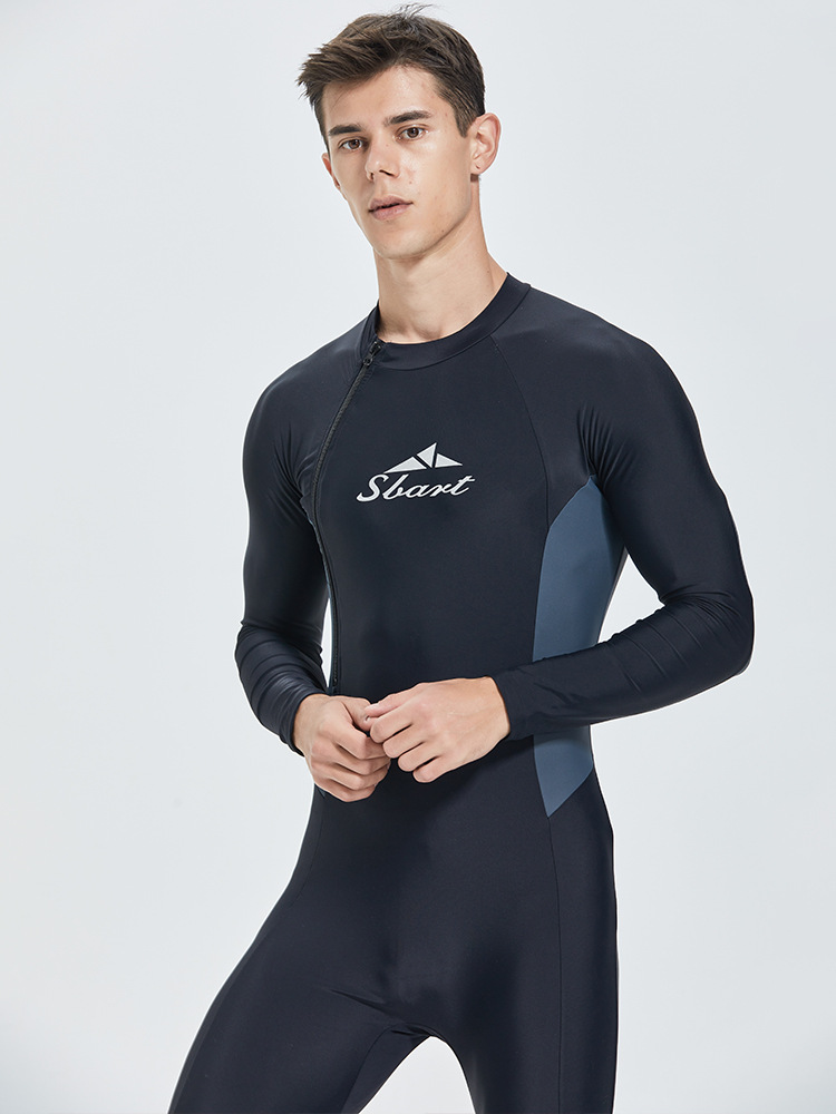 Shabart New One-piece Swimsuit Front Zipper Sun-proof Quick-drying Long-sleeved Nylon Nylon Swimming Vacation Surf Suit