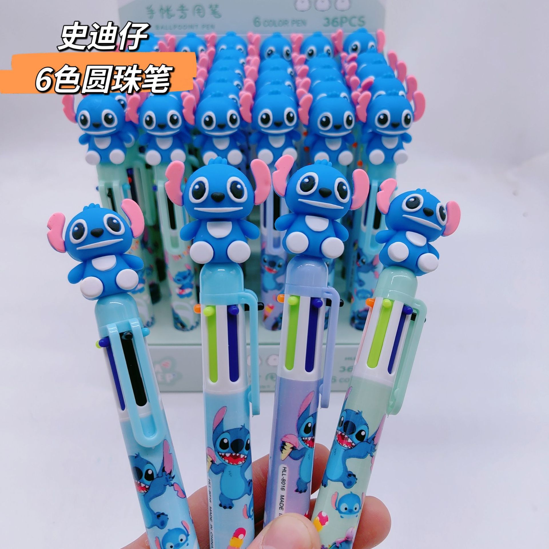 Foreign Trade Cartoon Stetson Star Baby 6 Color Pen Student Graffiti Multicolor Color Pen Writing Stationery Office Stationery