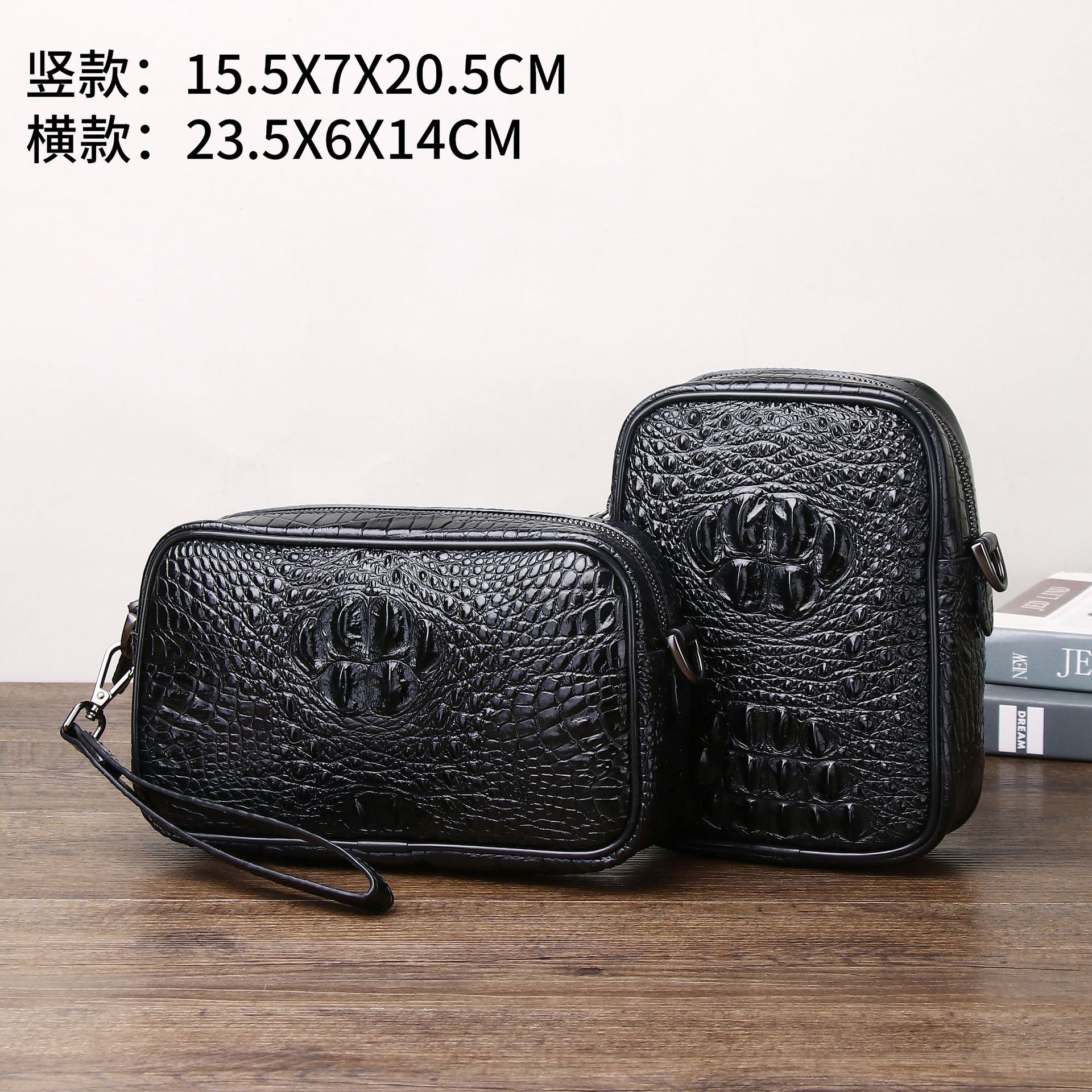 Crocodile Bone Pattern Men's Small Crossbody Bag, Single Shoulder Sling Bag, Men's Outdoor Fashion Casual Small Backpack, Trendy Silicone Imitation