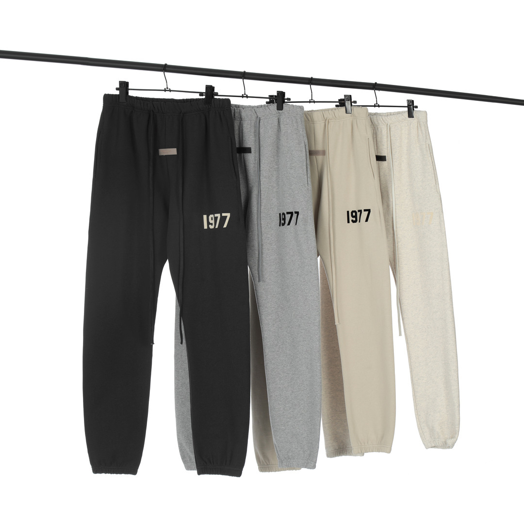 Essentials Flocked Digital 1977 Fleece-Lined Drawstring Sports Pants for Men and Women Loose Leggings Pants Cotton QC-foto från 1688 på Qualit.ly