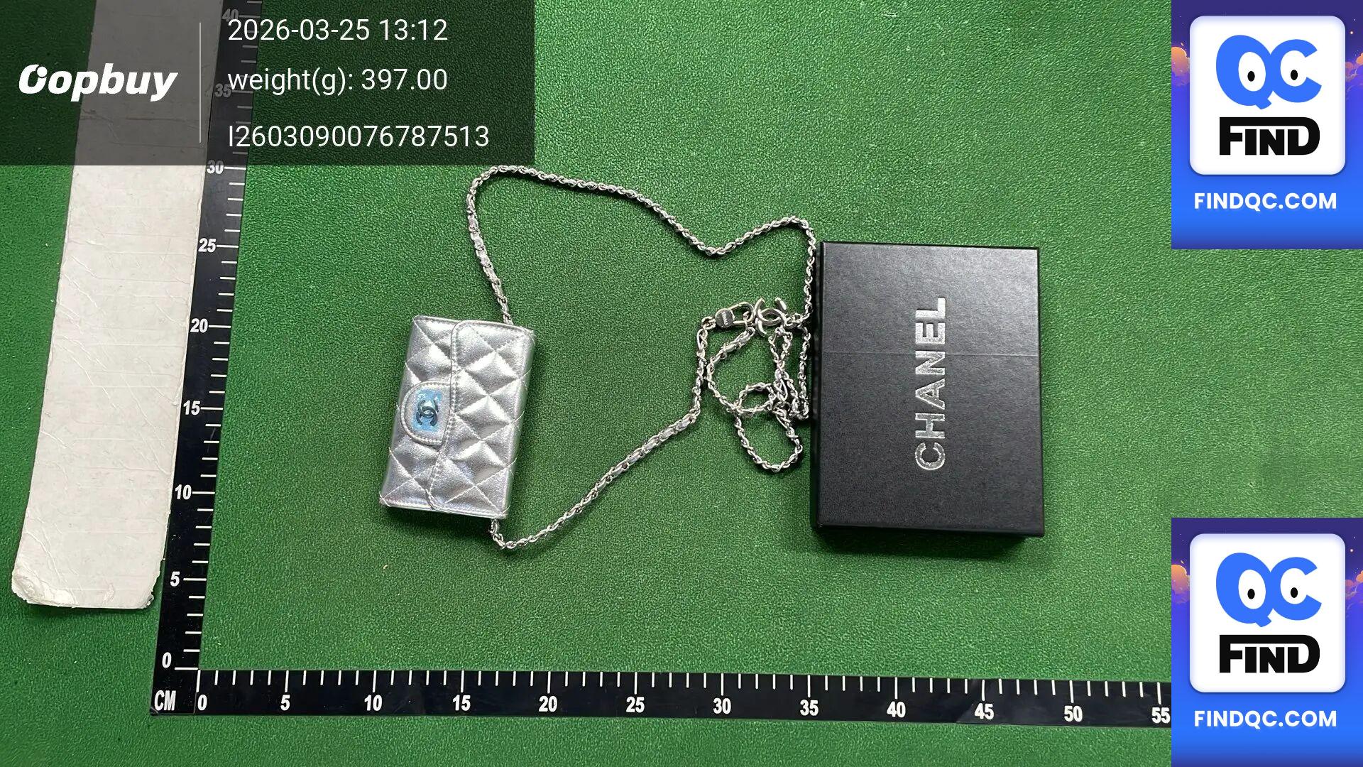 Chanel Quilted Wallet on Chain Black Red Silver QC