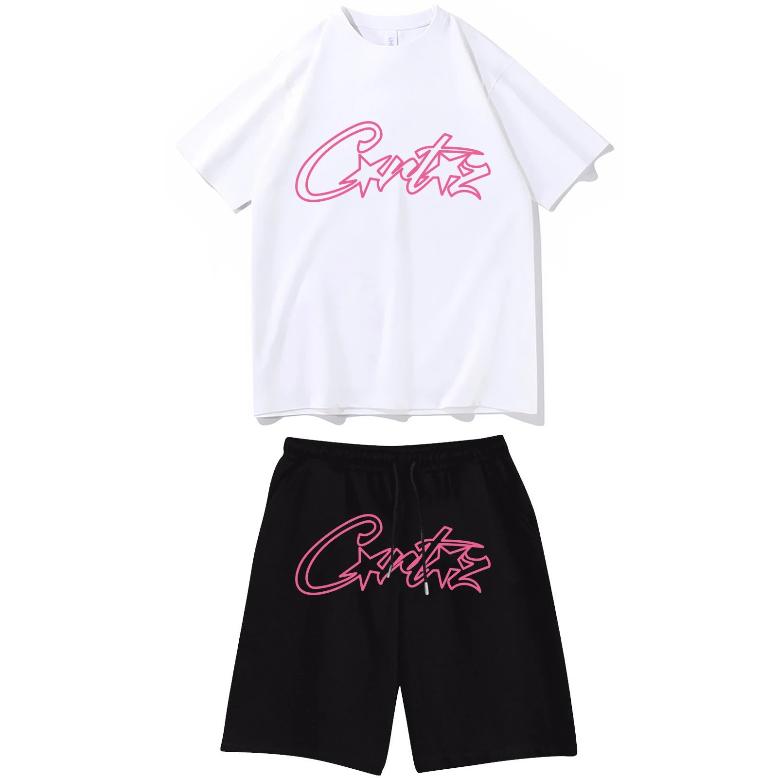 Cor字母印花短袖T恤短裤套装