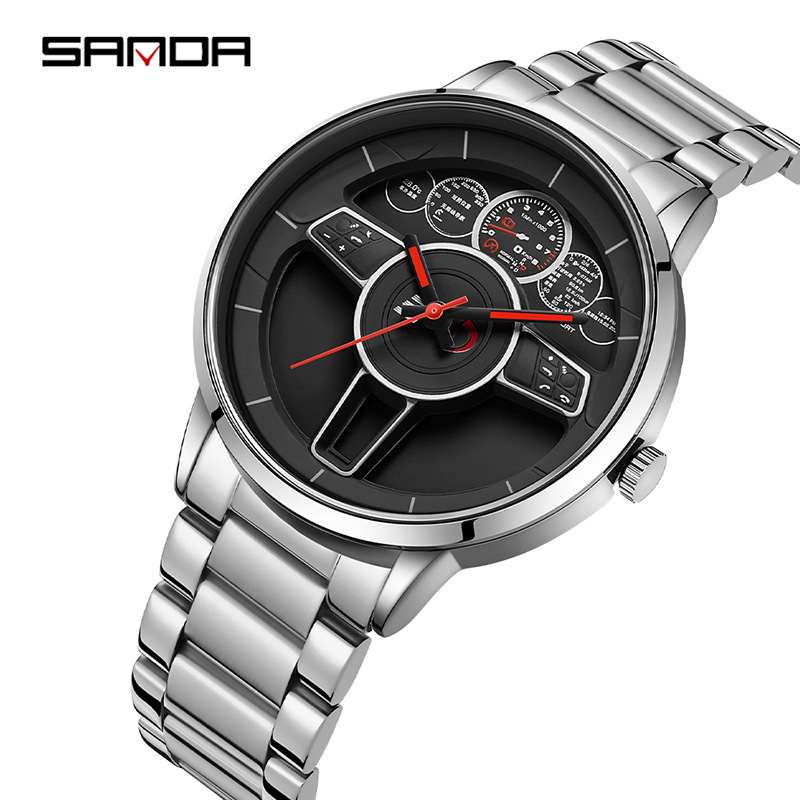 Sanda New quartz watch cross-border hot-selling casual fashion Men's Business Watch simple waterproof quartz watch