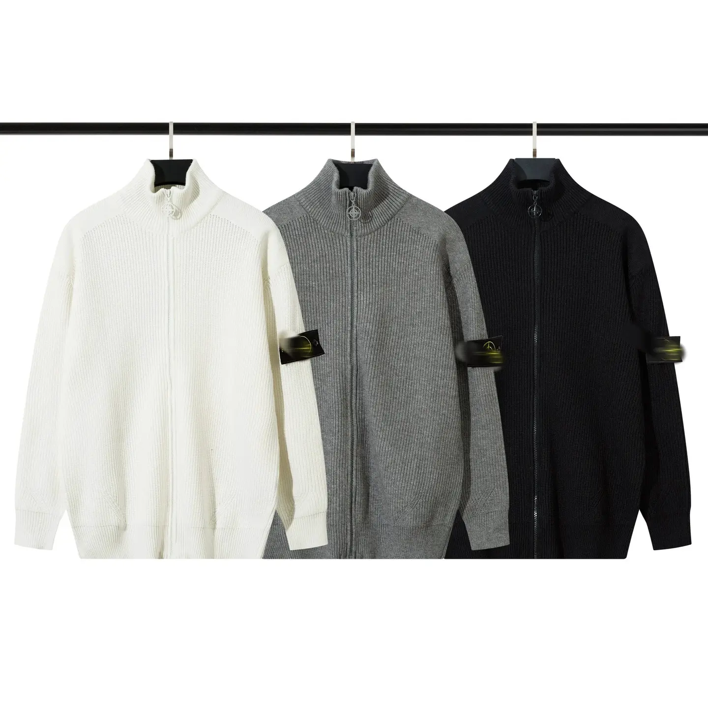 Stone Fashionable Sweater Stone*Island Knit Sweater Versatile Minimalist Style for Men and Women