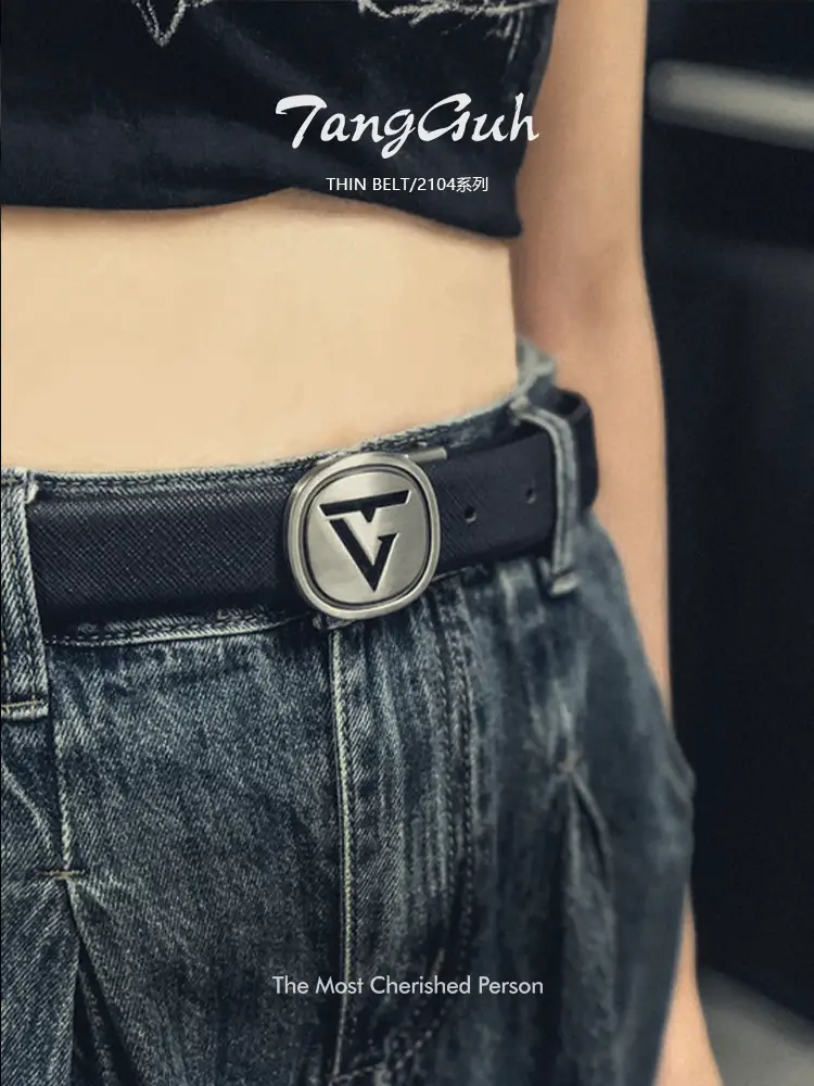 British Tangguh Men Belt Stylish Fashion Plate Buckle Trouser Belt for Men and Women, New Trendy for Young People