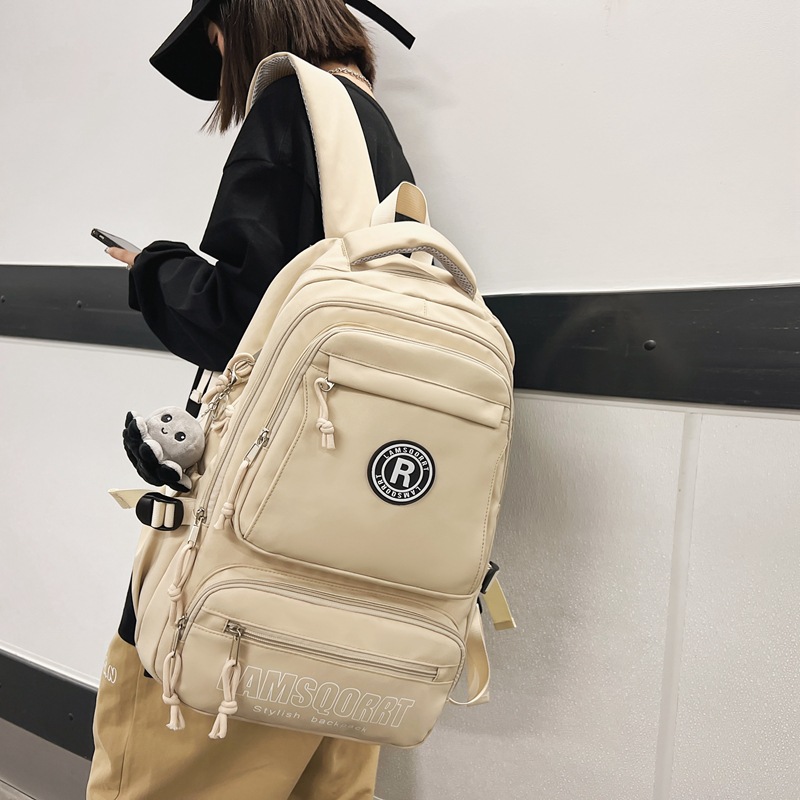 New Simple Large-Capacity Student Schoolbag, Casual and Versatile, High-Looking Backpack, High-End and Stain-Resistant Computer Backpack
