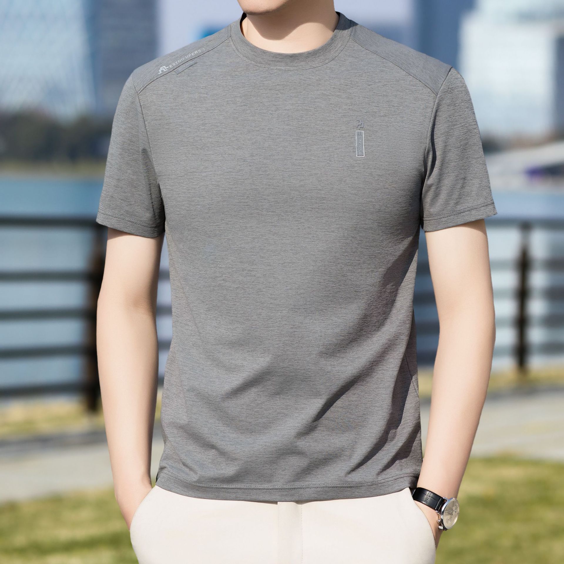 Cross-border Summer Men's Casual Men's T-shirt high quality Middle and Young Luxury Fashion Round Neck T-shirt Short Sleeve Men's Top