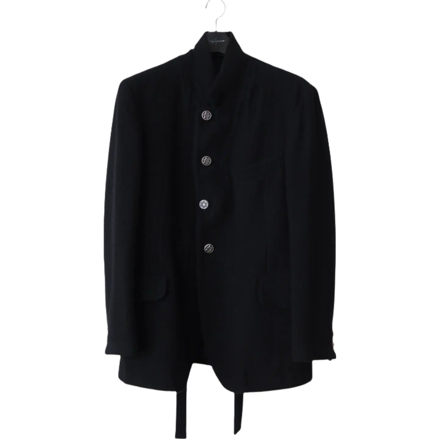 Independent Yohji Yamamoto Dark Style Six-Pointed Star Silver Buckle 100% Pure Wool woolen jacket Outwear Suit