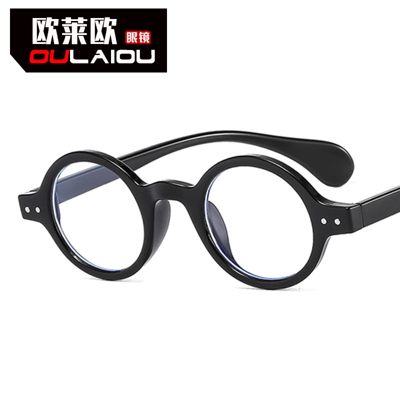 Glasses frame 2025 new round two-meter nail non-power flat mirror men's and women's retro trend Korean myopia