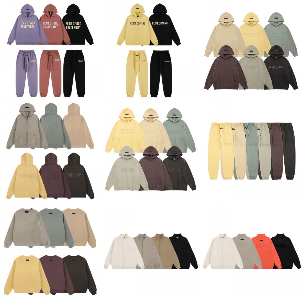 Fog Multi-Line Essentials American High Street Loose Hooded Sweatshirt and Sweatpants Men's and Women's Trendy Couple Casual Suit