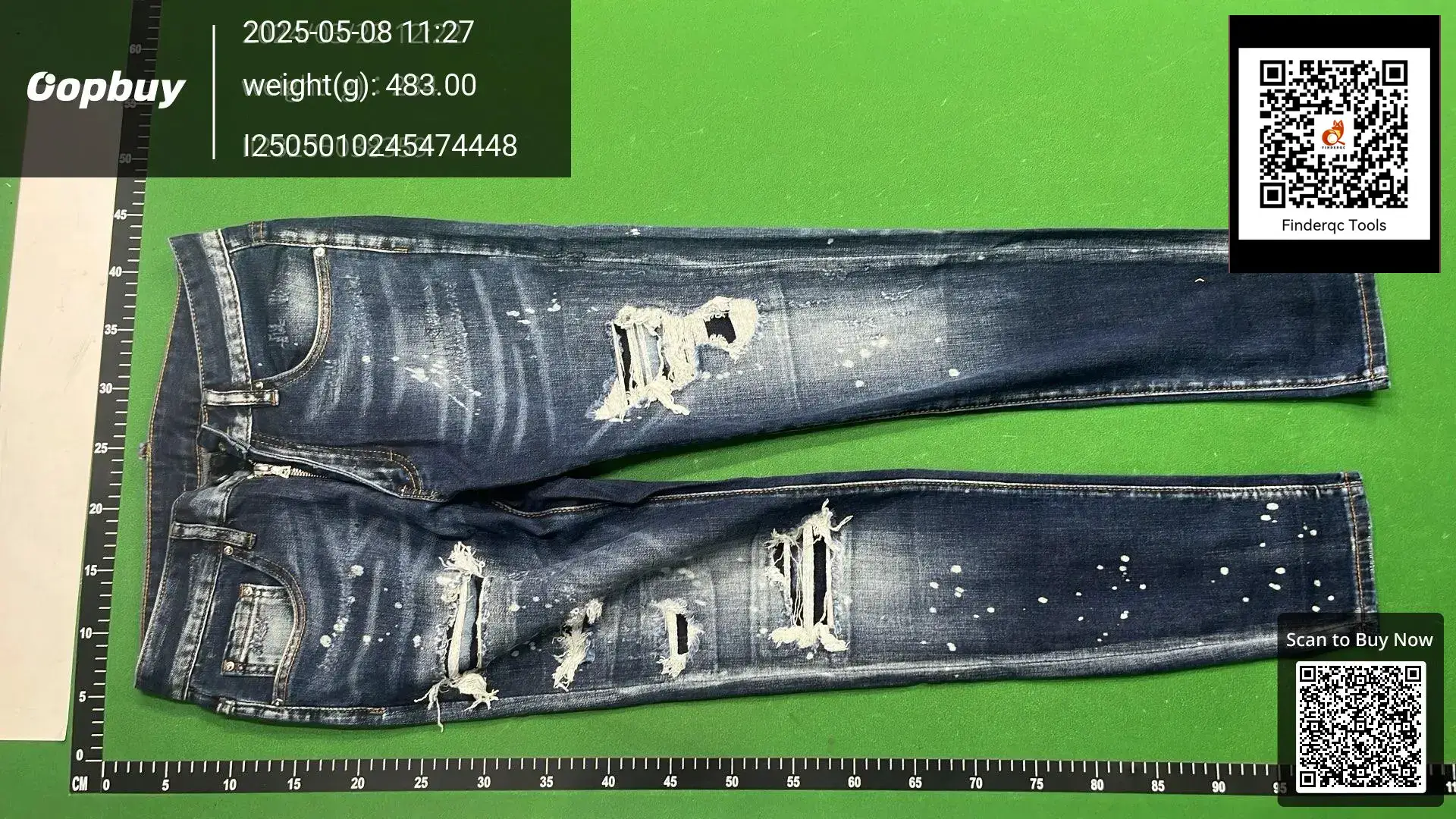 Foreign Trade Men's D2 Style Ripped Jeans Men's Slim Retro American Men's Denim Stretch Thin Men's Pants